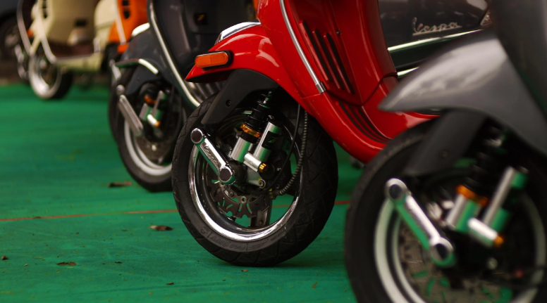 Amortisseur avant ZELIONI pour Vespa ET2/ET4/LX/LXV/S 50-150ccm, argent/orange/noir