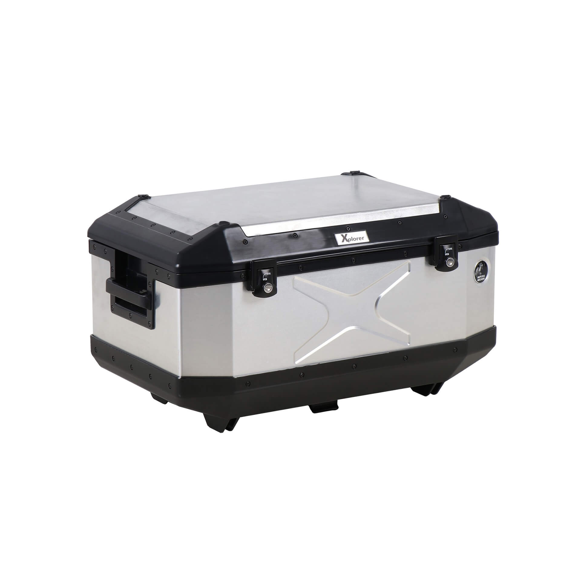 Topcase en aluminium Xplorer 60 litres aluminium argenté Hepco & Becker