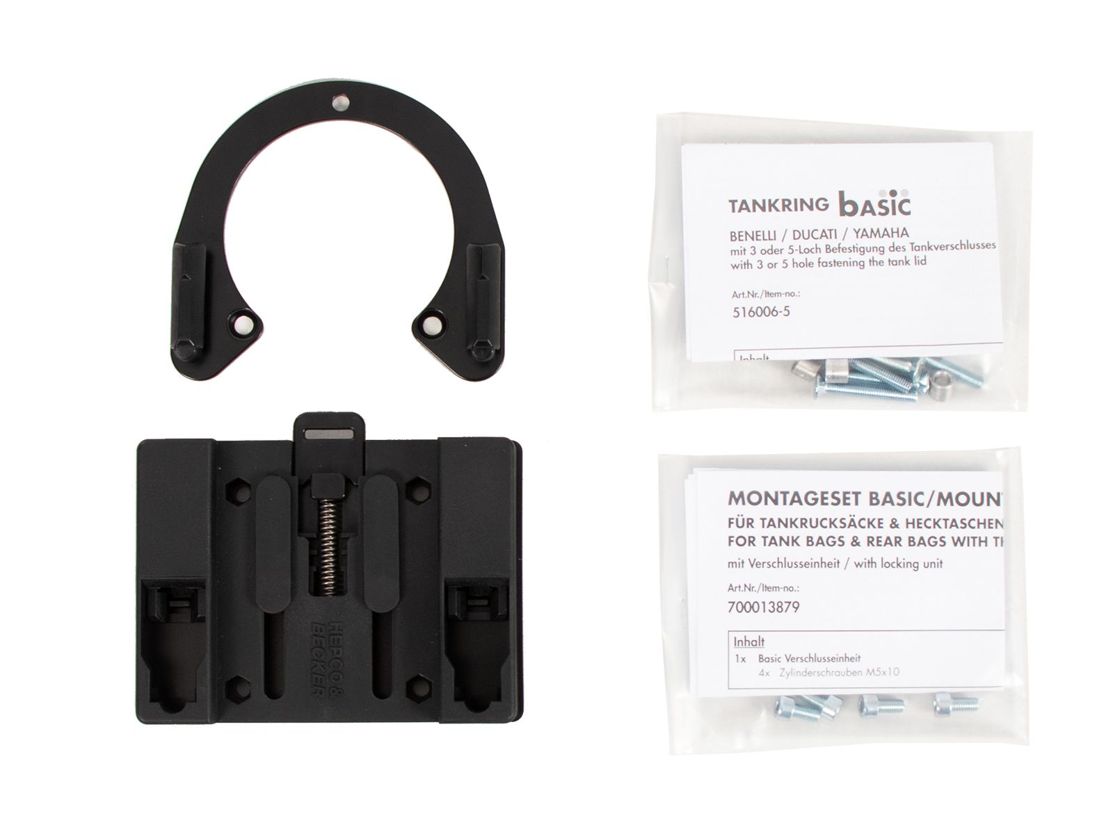 Anneau de réservoir Basic avec unité de fermeture de la sacoche de réservoir pour Ducati 600 SS /750 SS /900 SS Hepco & Becker