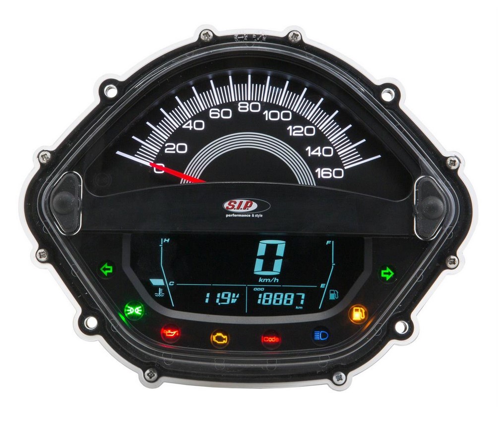 Compte-tours/tachymètre pour Vespa GTS 250ccm (-'13), noir