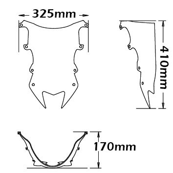 Bulle Double Bubble - hauteur 410 mm pour BMW S 1000 RR (09-16), transparent