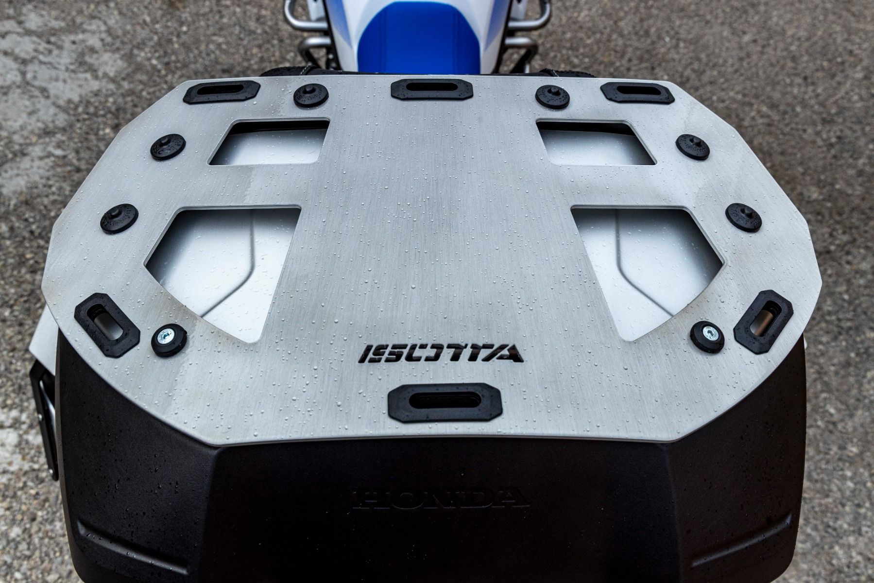 Porte-bagages pour topcase Honda XL 750 Transalp /NT 1100 /ADV 750 /NC 750 X, alu brossé poli
