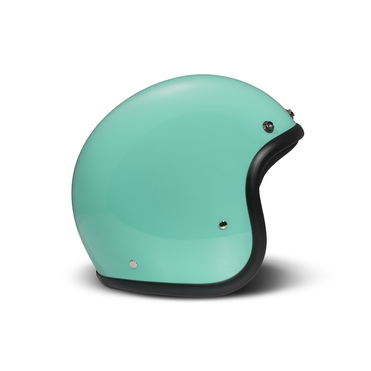 DMD casque jet rétro, turquoise, brillant, turquoise, fibre de verre, ECE 22.06