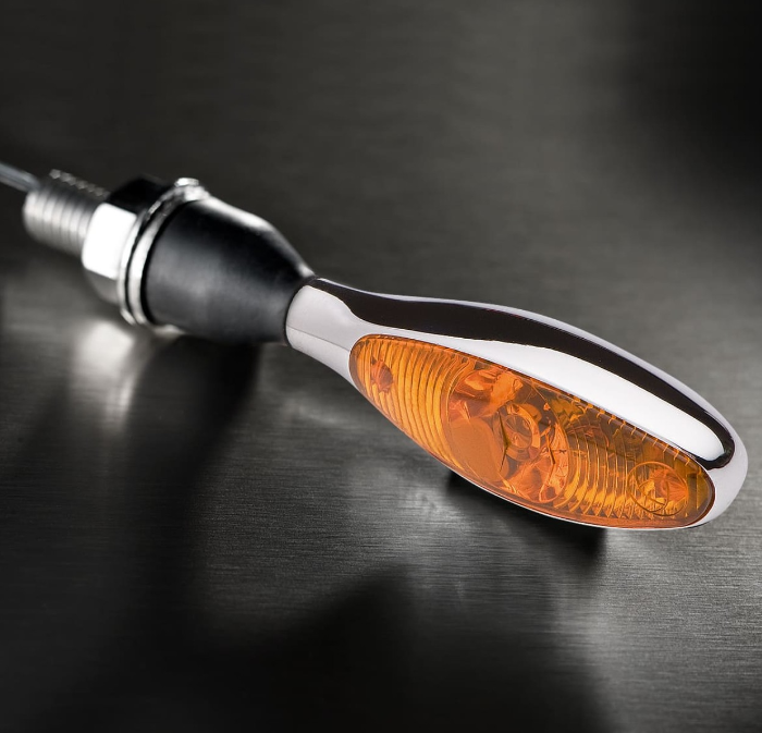 Clignotant Kellermann, Micro 1000 halogène, acier, halogène, HR/HL, 12 V, 6 W, chrome brillant, M8x20