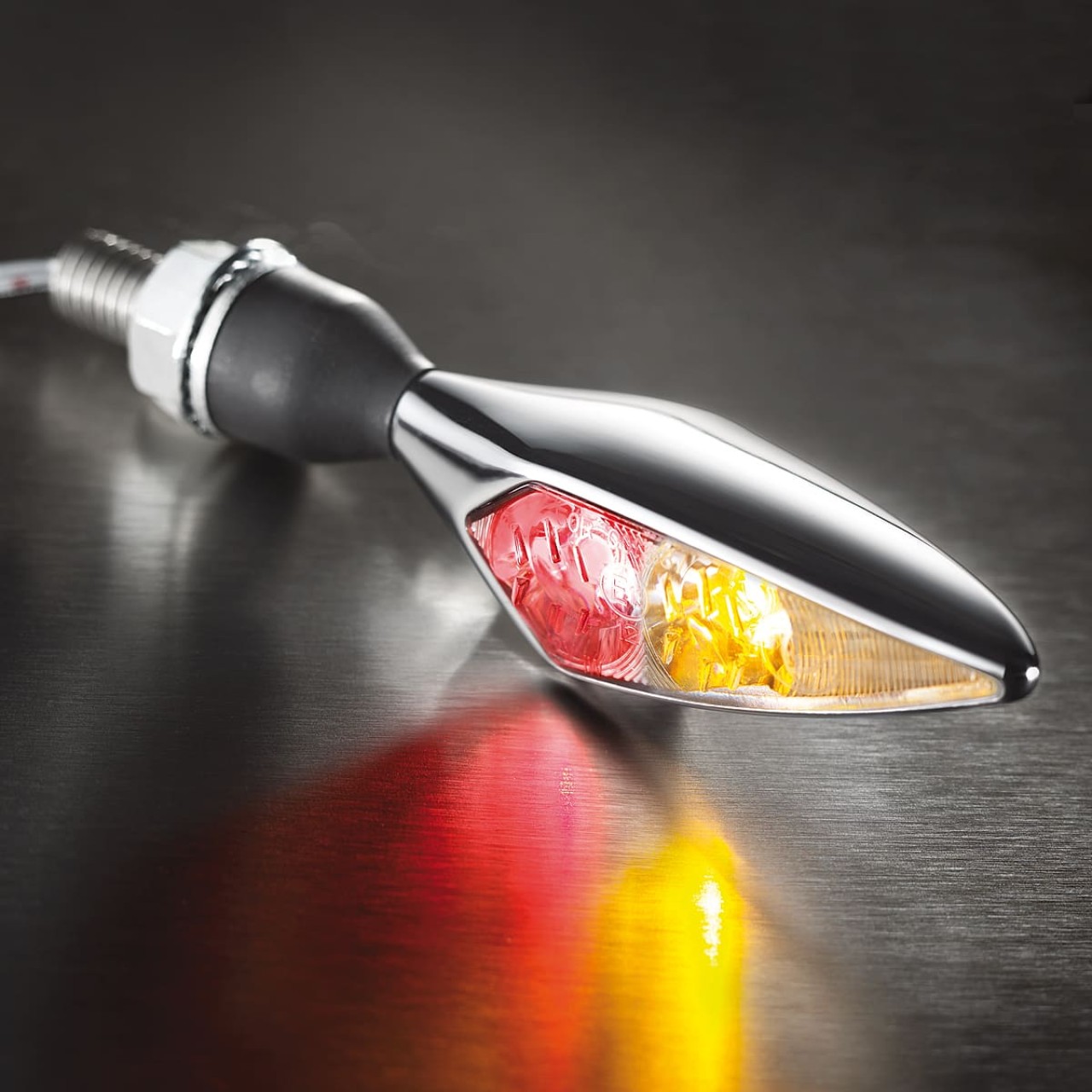 Kellermann Clignotant, feu arrière et feu stop, Rhombus DF, acier, LED, HL, 12 V, chrome brillant, M8x20