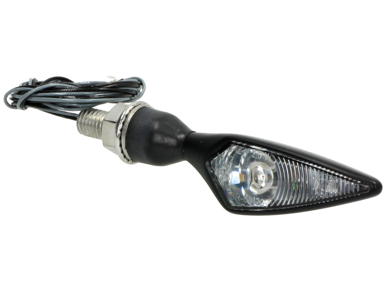 Clignotant Kellermann, losange, acier, LED, VL/HR, 12 V, noir satiné, M8x20, homologué E