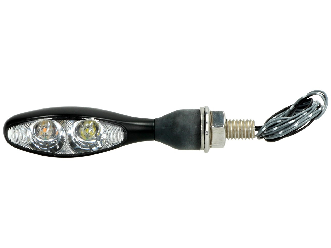 Clignotant Kellermann avec feu de position, Micro 1000 PL, acier, LED, VL/VR, 12 V, noir satiné