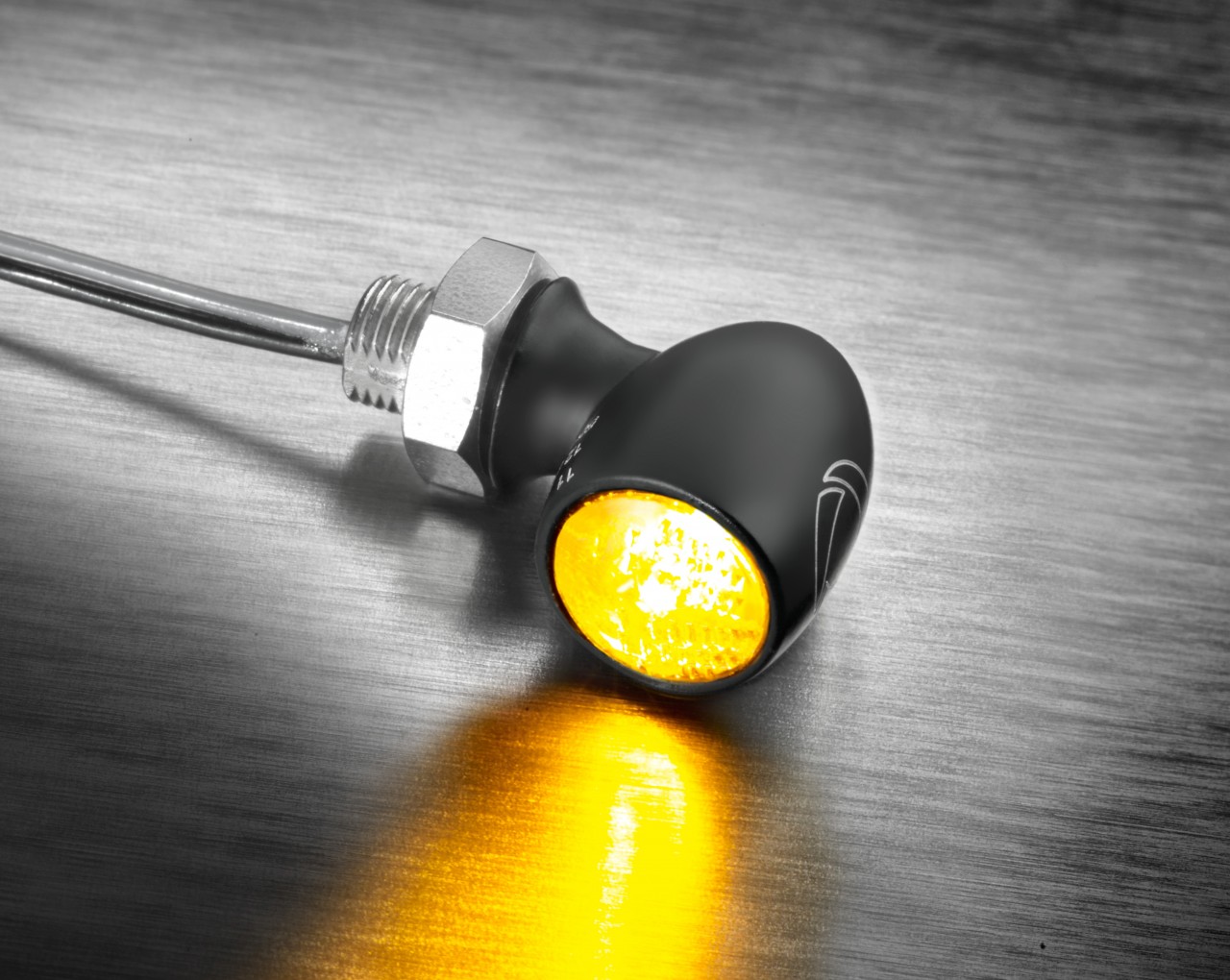 Clignotant Kellermann, Atto Dark, aluminium, LED, V/H, L/R 12 V, noir satiné, M5x0,5x6,5