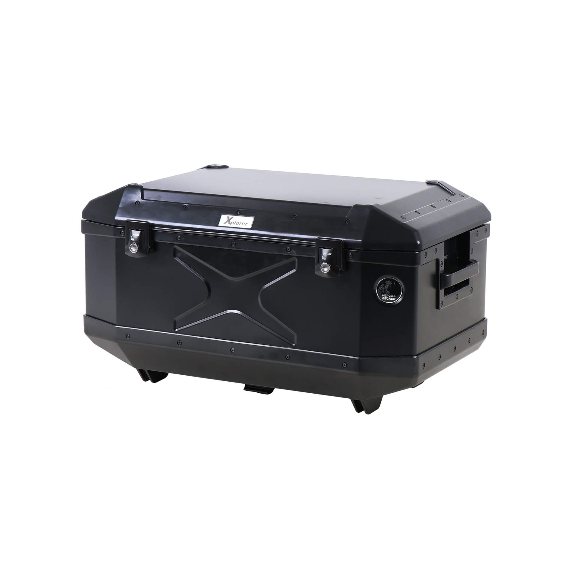 Topcase en aluminium Xplorer 60 litres aluminium noir Hepco & Becker