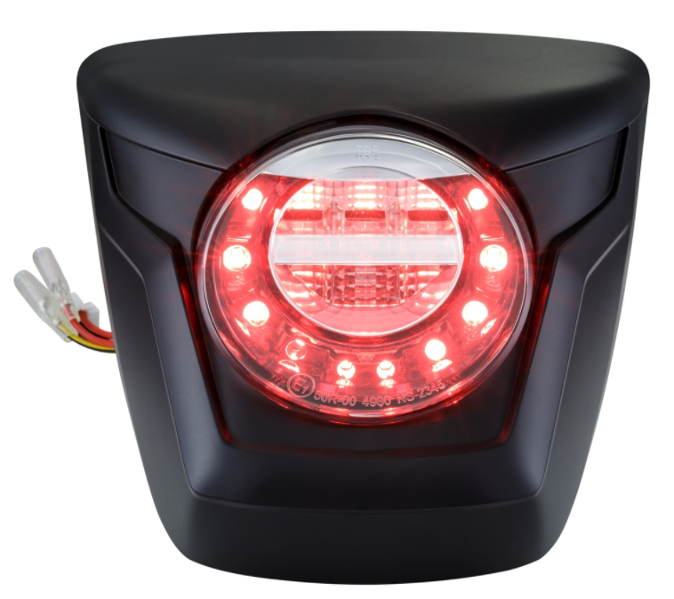 Feu arrière LED rouge pour Vespa Primavera/Sprint 50-150ccm, bord - noir mat