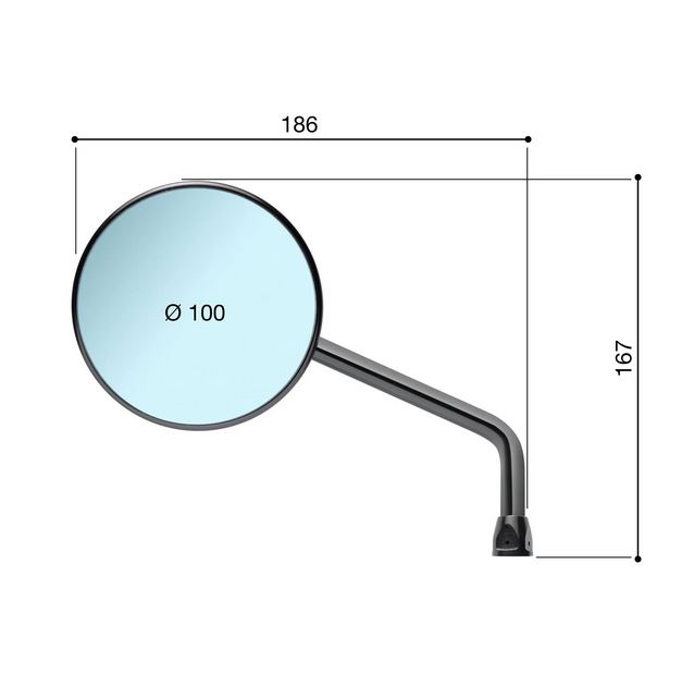 Rétroviseur RIZOMA "ONE" gauche ou droite pour Vespa, noir anodisé