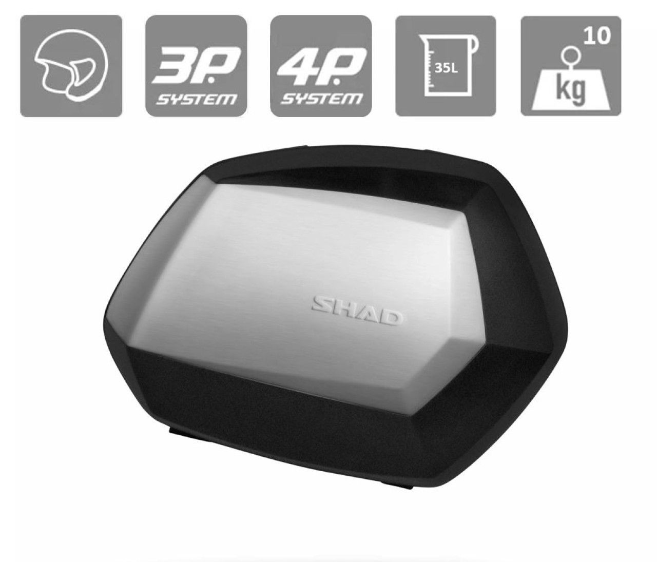 Lot de valises latérales Shad SH35, aluminium / noir, 35 l