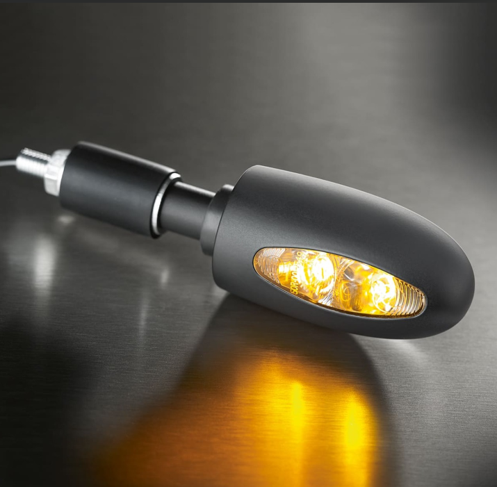 Clignotant Kellermann, BL 1000, acier, LED, VR/VL, 12 V, noir satiné, homologué E