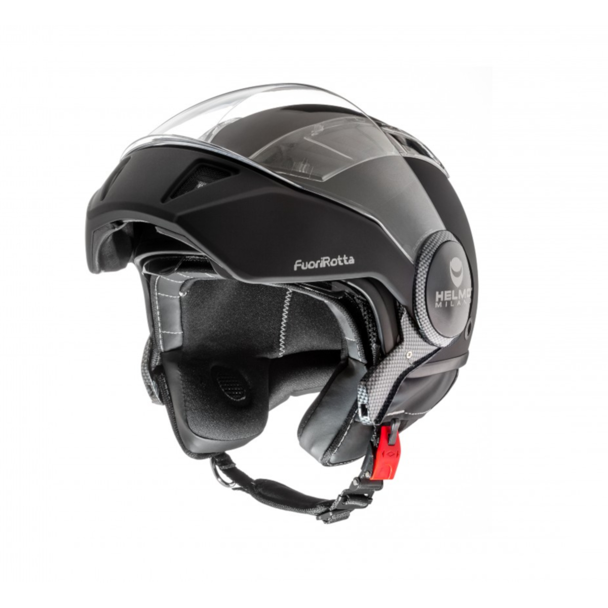 Helmo Milano Full casque jet, FuoriRotta, noir, mat