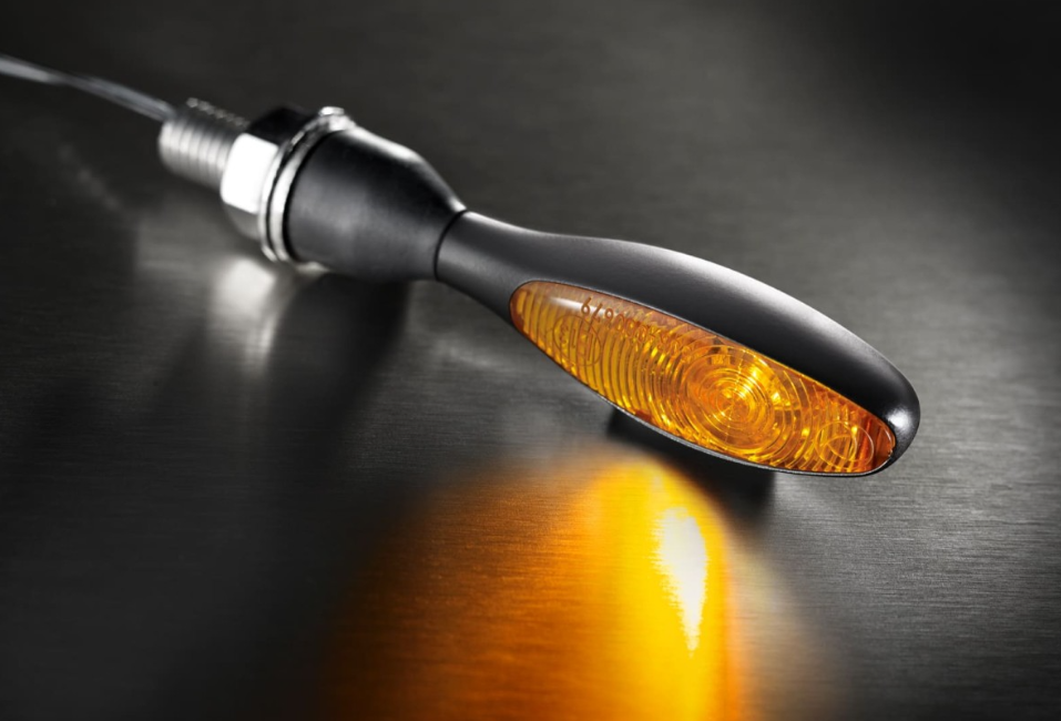 Clignotants Kellermann, Micro 1000 halogène, acier, halogène, HR/HL, 12 V, 6 W, noir satiné