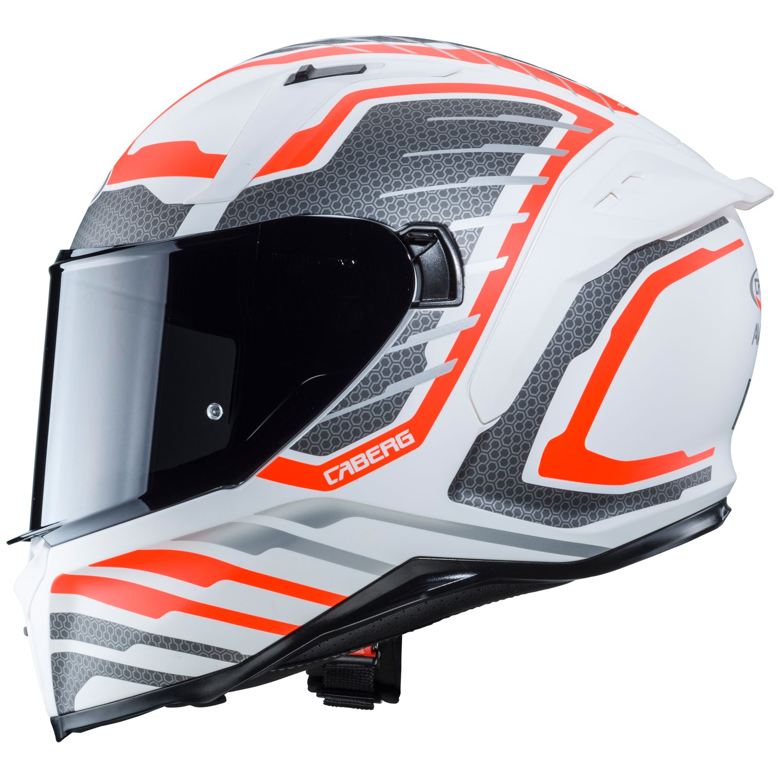 Caberg casque Avalon Forge, blanc mat/fluo-orange-argent