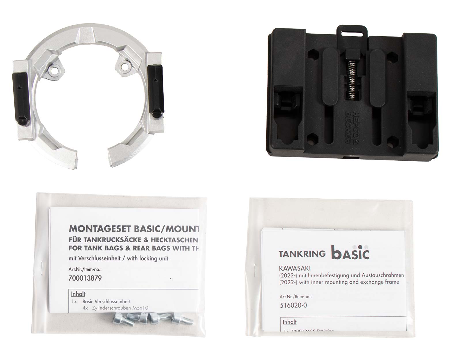 Anneau de réservoir Basic avec unité de fermeture de la sacoche de réservoir pour Kawasaki Versys 1100 /SE (25- ) Hepco & Becker