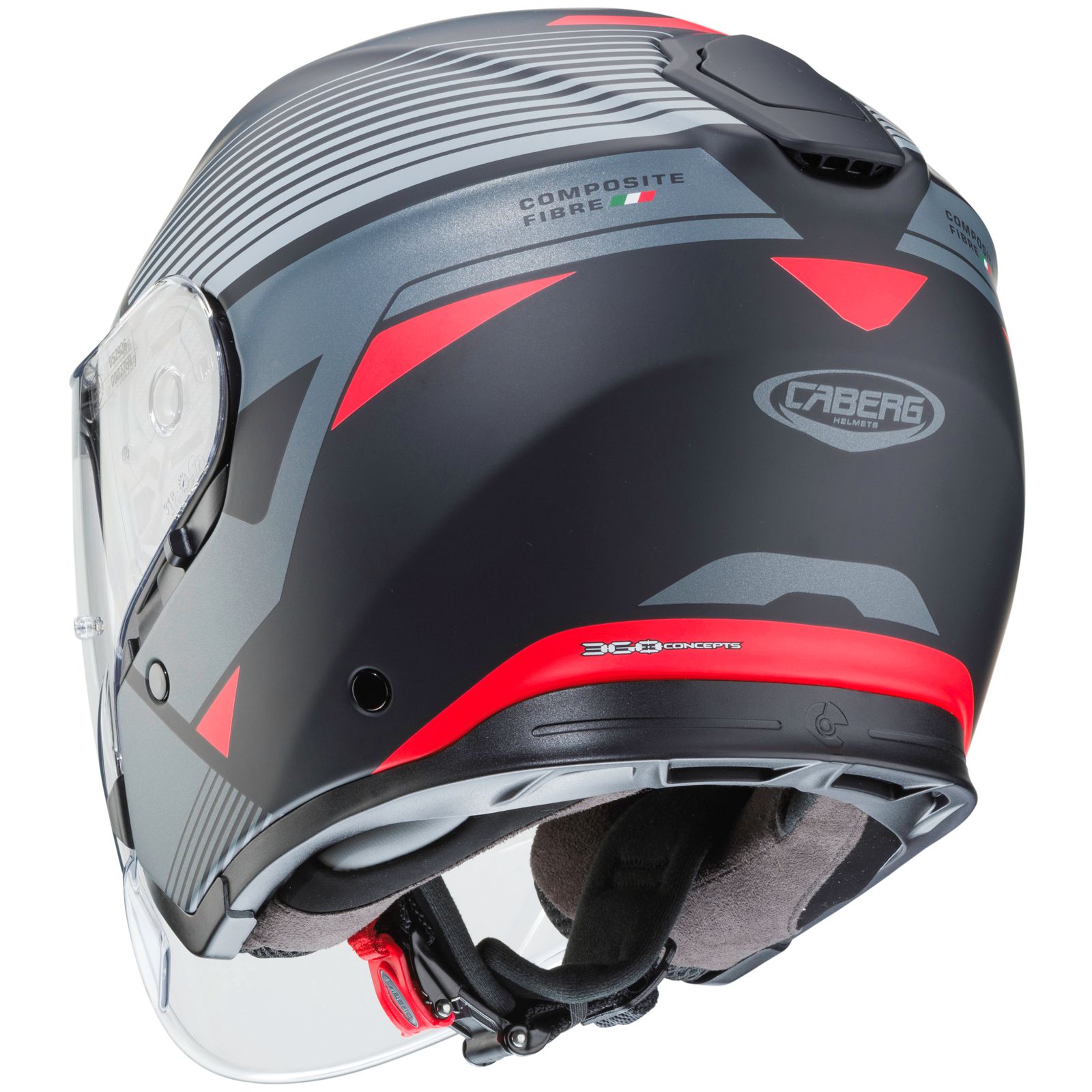 Caberg casque Flyon Rio, noir mat/anthracite-rouge