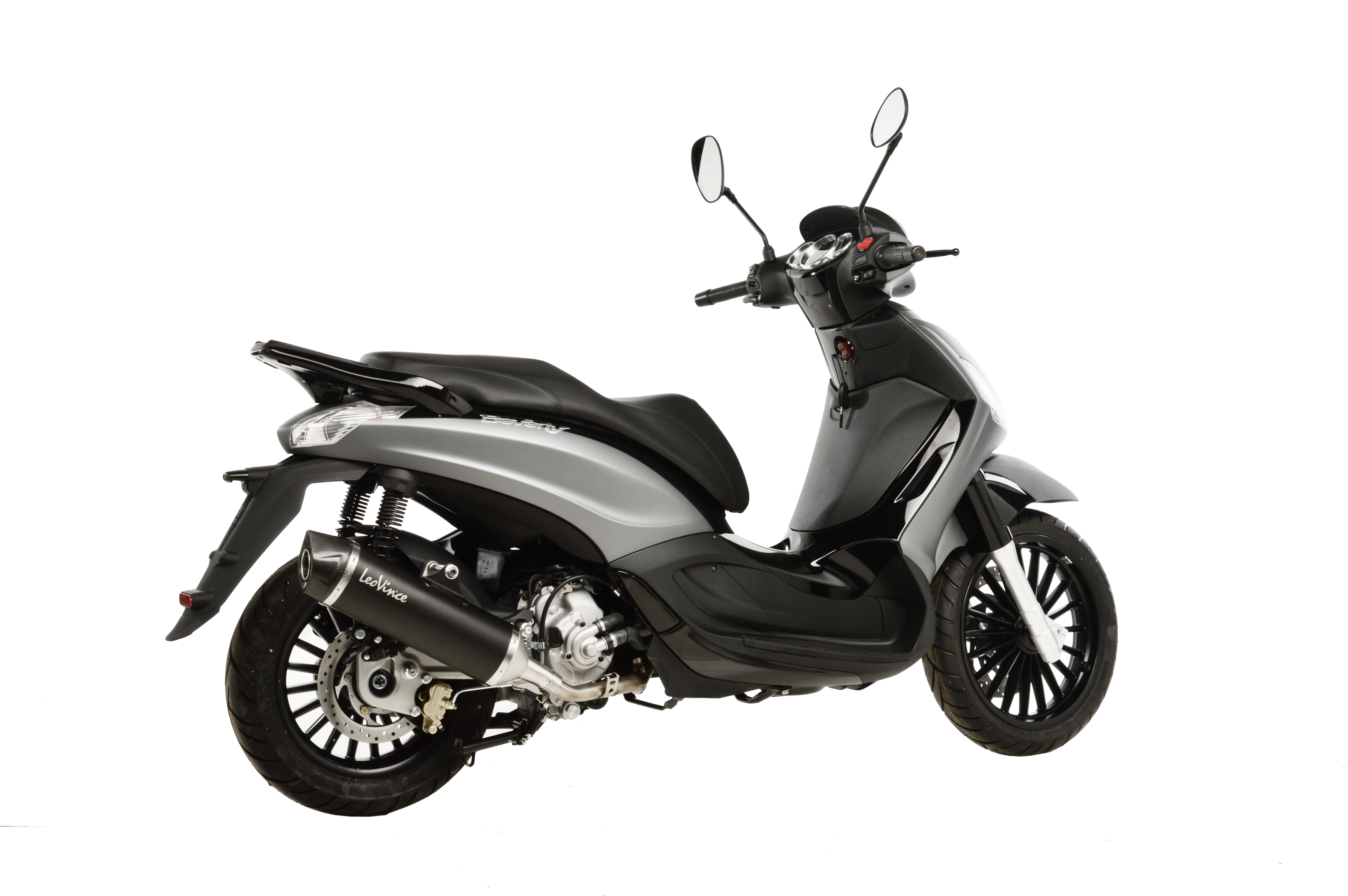 LeoVince Système d?èchappement SBK Nero Evo 2, acier inoxydable, Slip On pour Piaggio Beverly 300 (année 10-16)