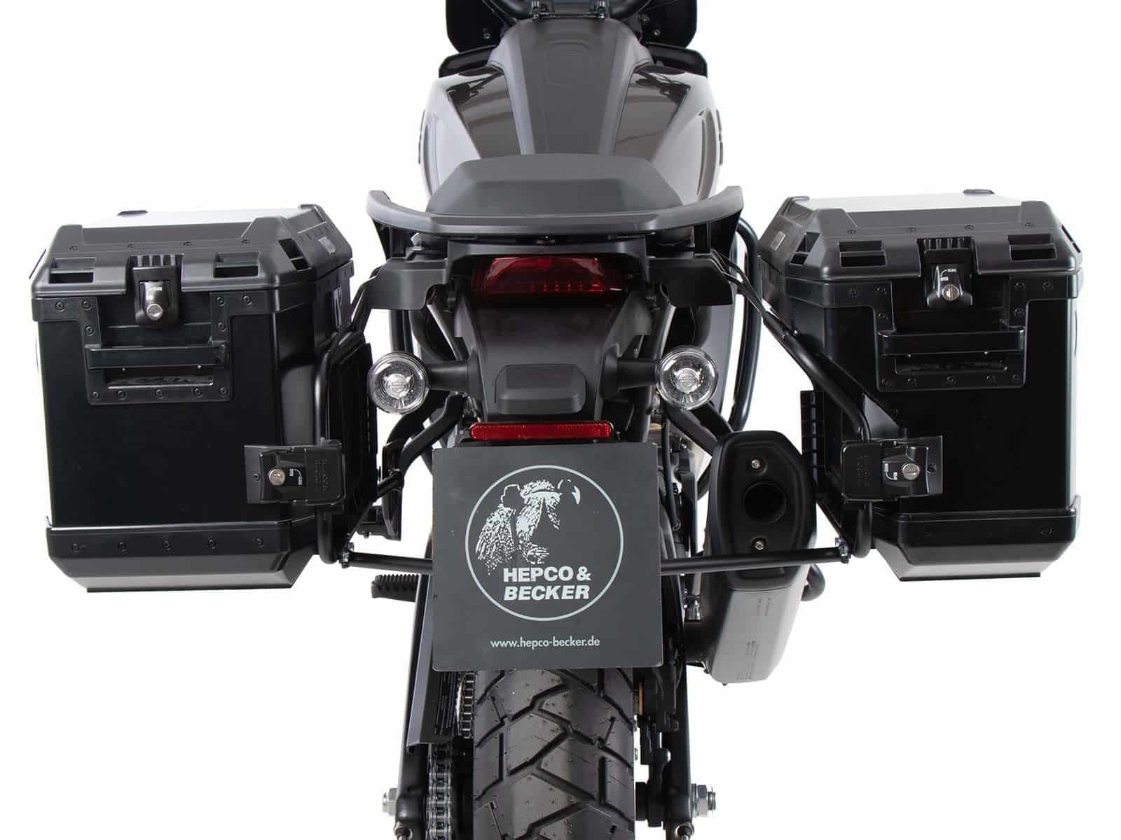 Kit de support de valises Cutout y compris kit de valises Xplorer Cutout noir pour Harley Davidson Pan America (21-)