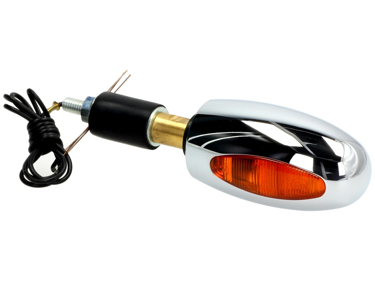 Clignotant Kellermann, BL 1000 yellow, laiton, halogène, VR/VL, 12 V, 21 W, chrome brillant