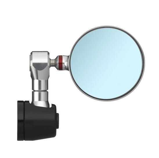Rétroviseur d'extrémité de guidon RIZOMA "SPY-R" Ø 94.5 mm gauche ou droite pour Vespa, noir/argent anodisé