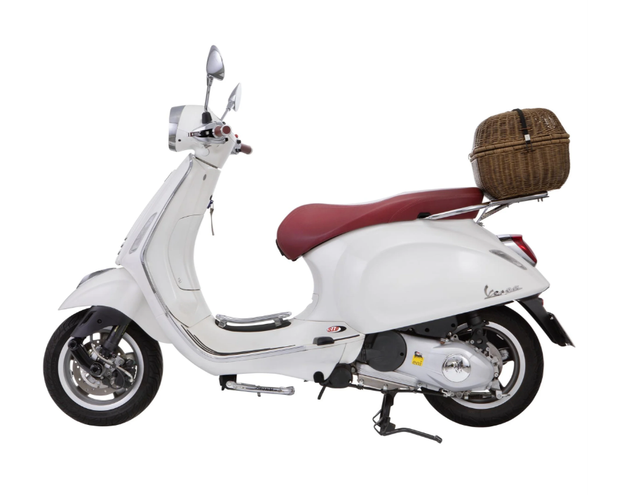 Kit panier à bagages "Classic" avec pont à bagages pour Vespa LX/LXV/S 50-150ccm, marron foncé