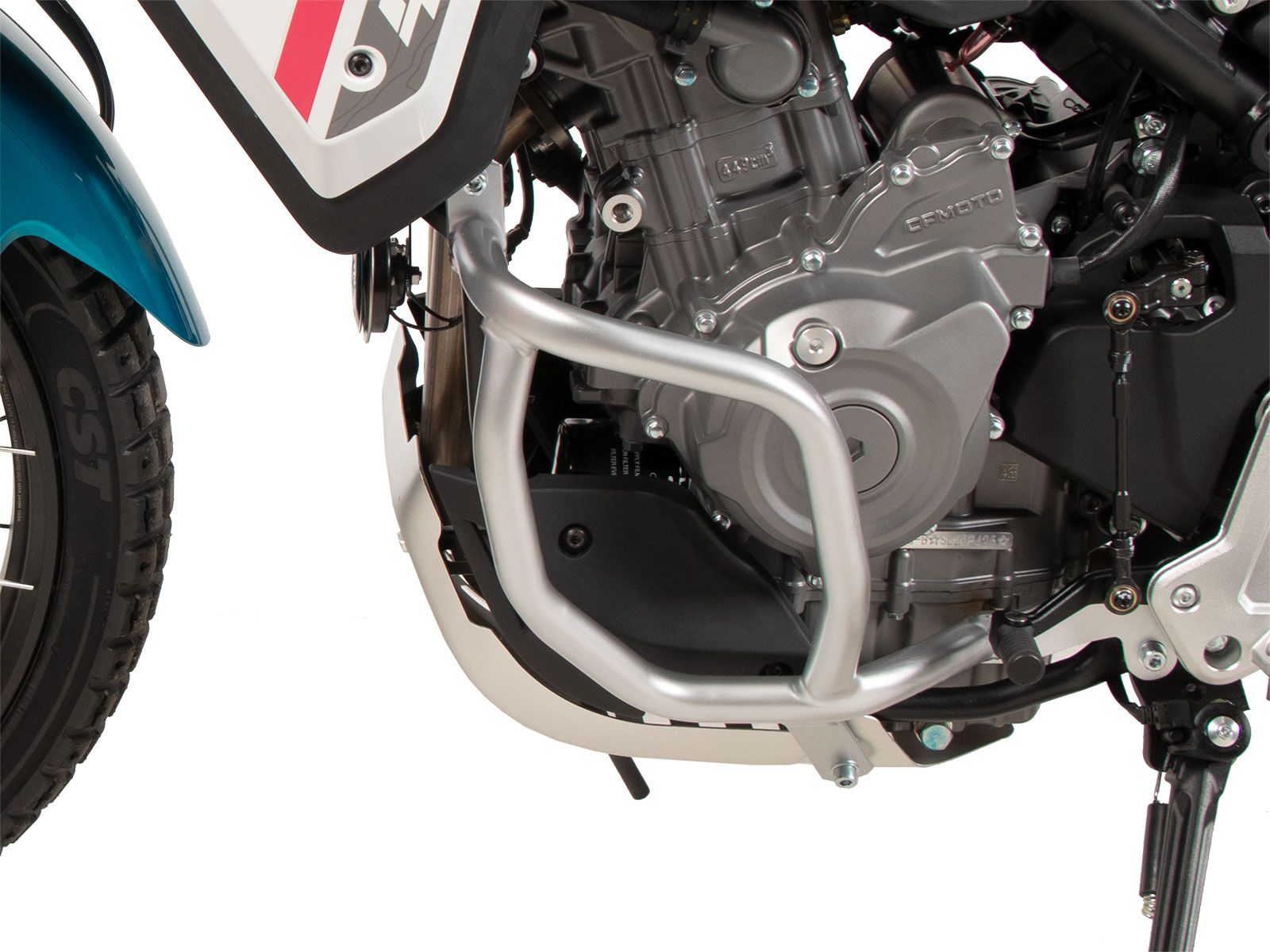 Arceau de protection du moteur argenté pour CFMoto 450 MT (24-) Hepco & Becker