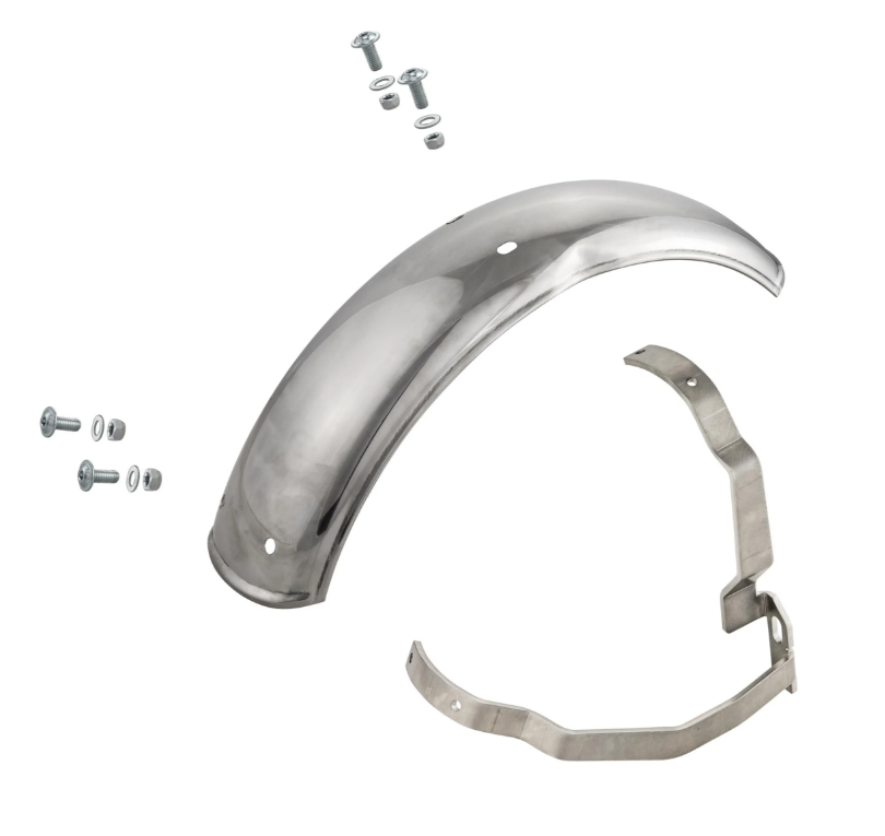 Aile 2.0 Garelli pour Vespa PX 80-200ccm, inox poli, support inox