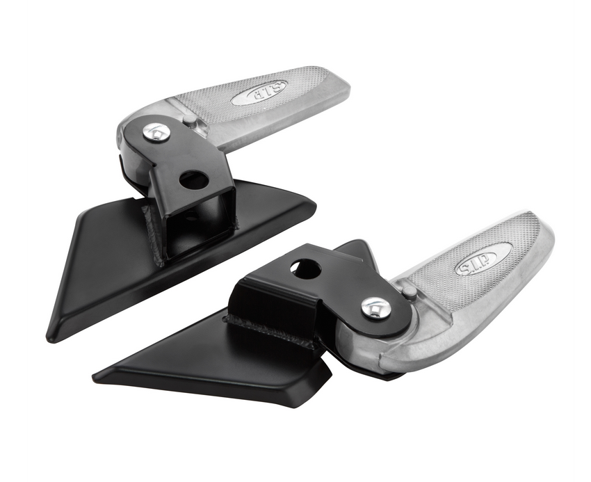 Repose-pieds droit et gauche pour Vespa LX /LXV /S 50-150ccm, noir/argenté