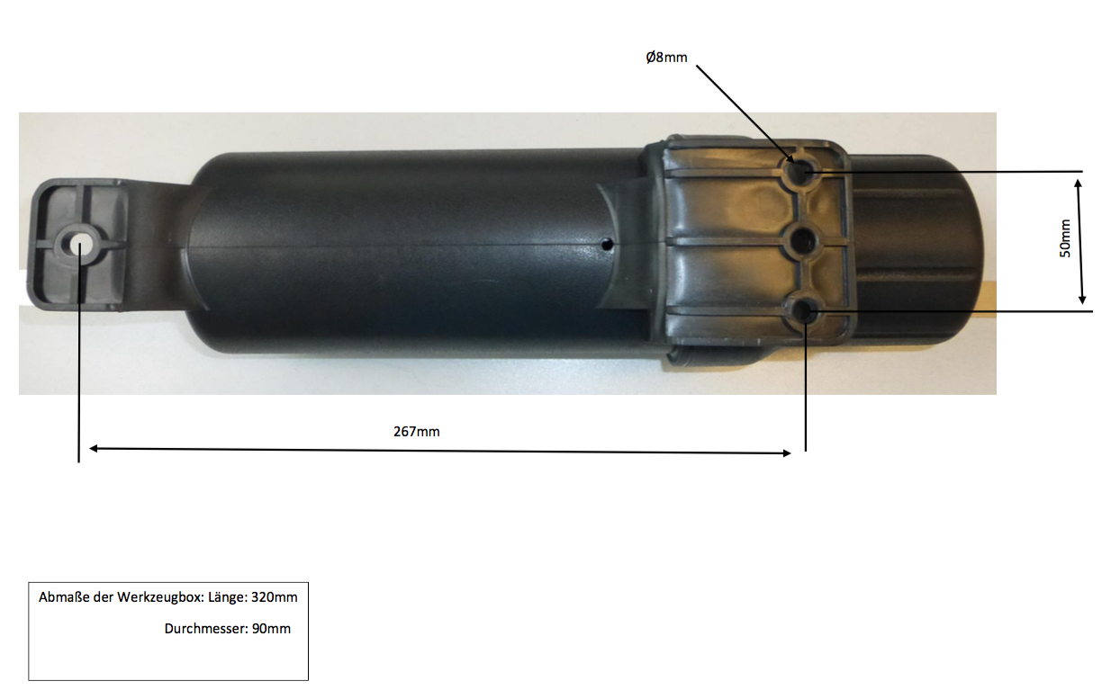 Boîte à outils noire pour support de valises latérales Cutout pour BMW R 1250 GS (19-23) Hepco & Becker