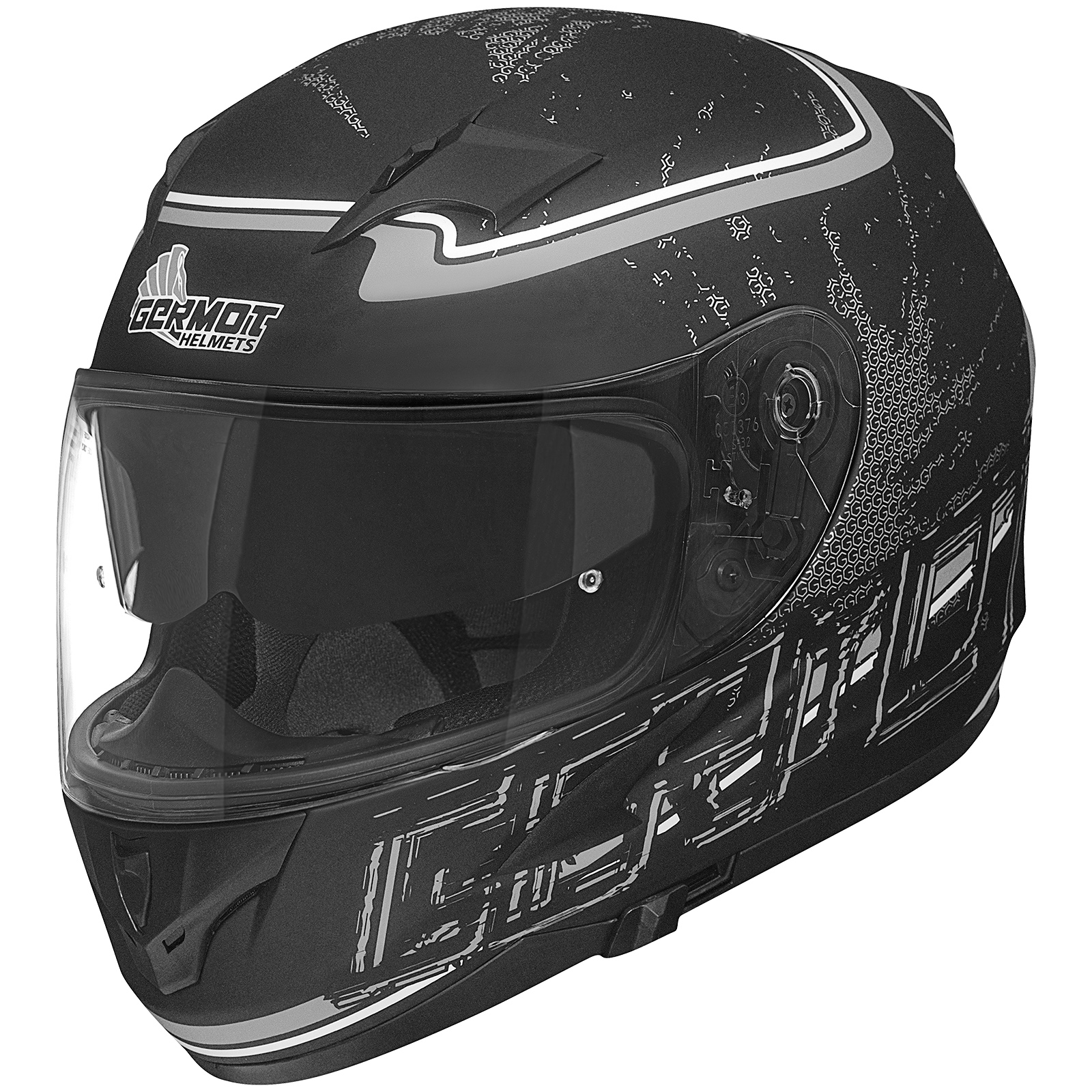 Casque intégral Germot GM 306, noir mat/gris