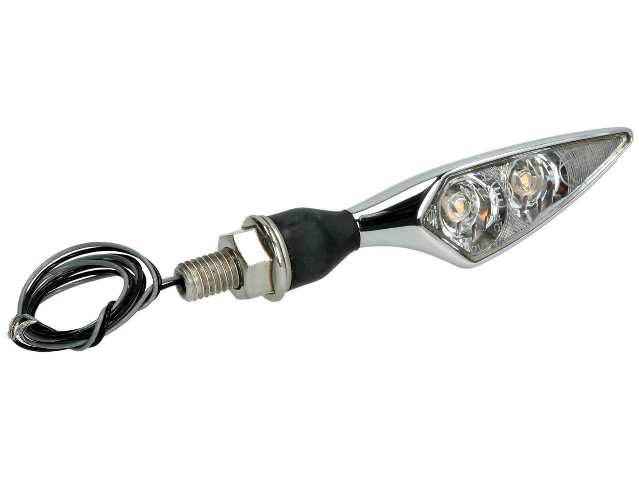 Clignotants Kellermann, Rhombus Extreme, alu, LED, VL/HR, 12 V, chrome brillant, M8x20, homologués E