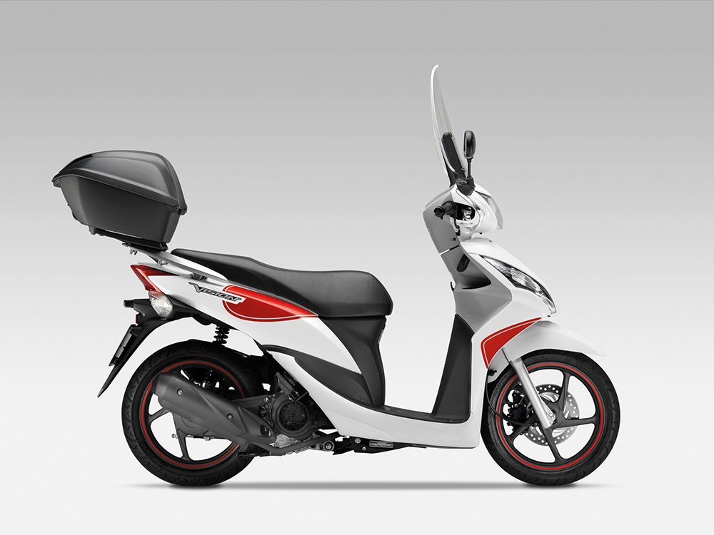 Jeu d'autocollants d'origine Honda Vision50/ Vision110 "Sport", y compris décor de jante rouge