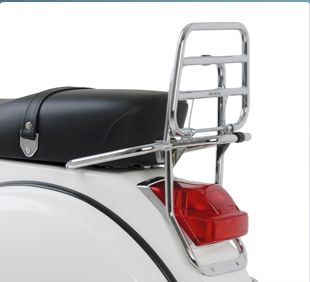 Porte-bagages arrière original en chrome pour Vespa PX