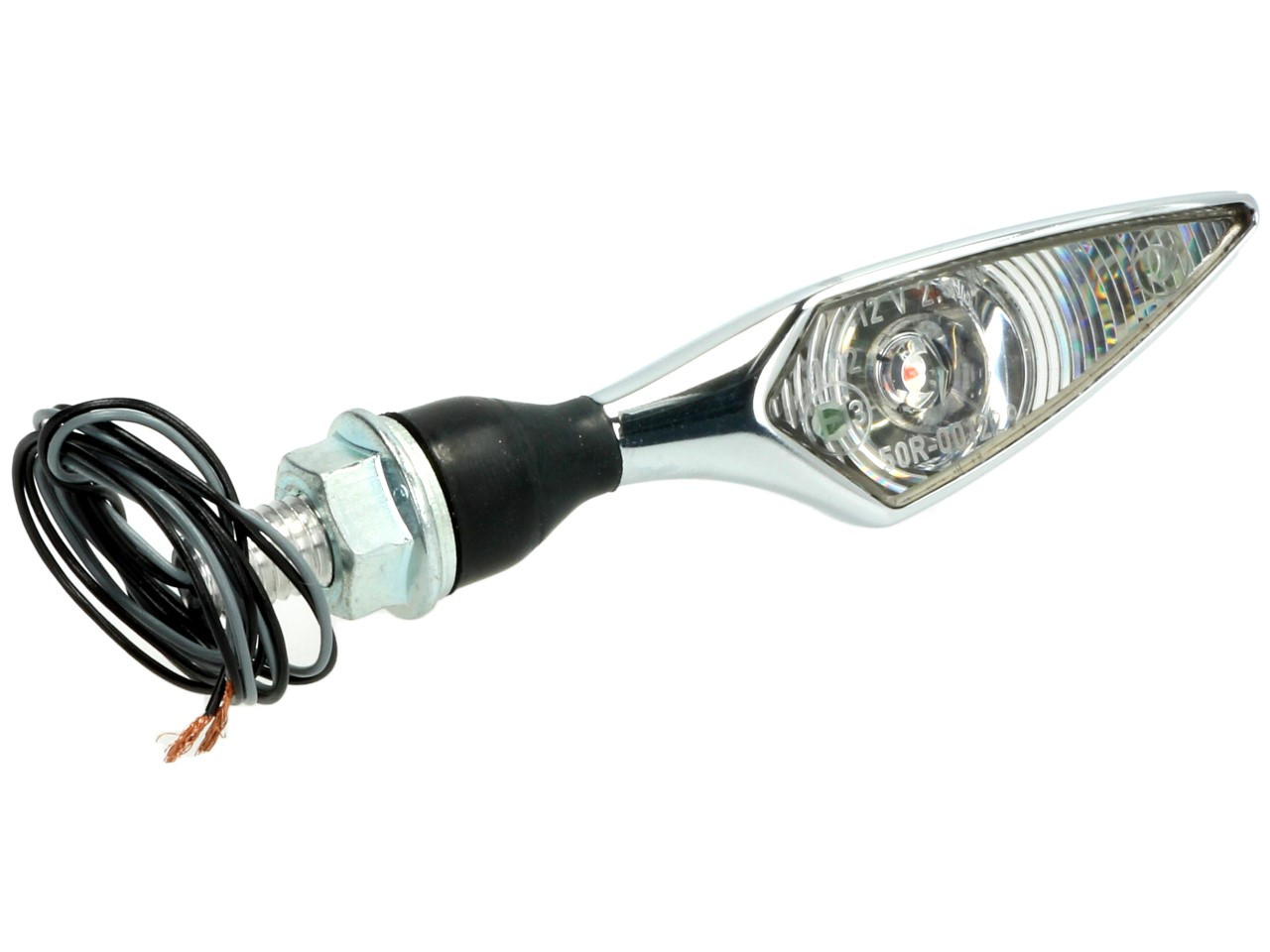 Clignotants Kellermann, losange, acier, LED, VL/HR, 12 V, chrome brillant, M8x20, homologués E