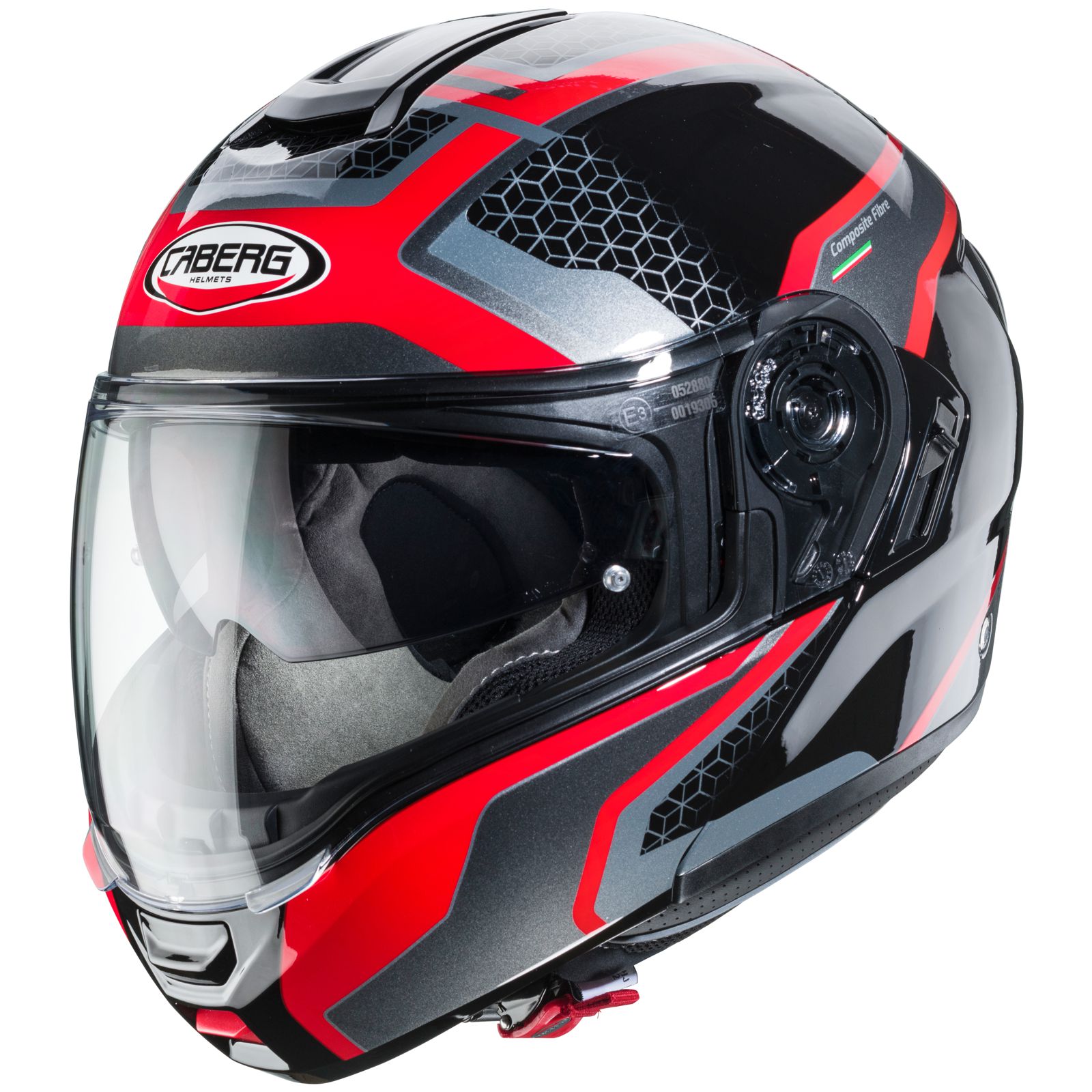 Caberg casque Levo Sonar, noir/rouge-anthracite