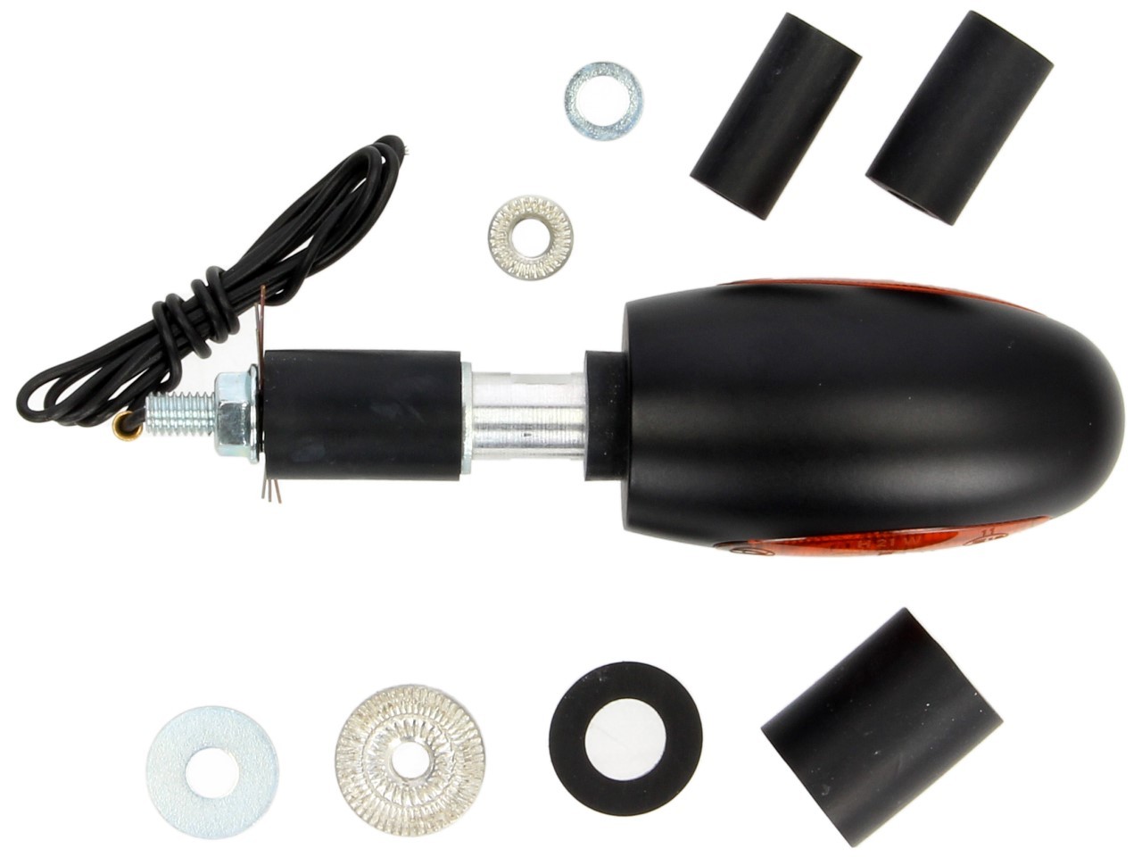 Clignotants Kellermann, BL 1000 yellow, aluminium, halogène, VR/VL, 12 V, 21 W, noir satiné