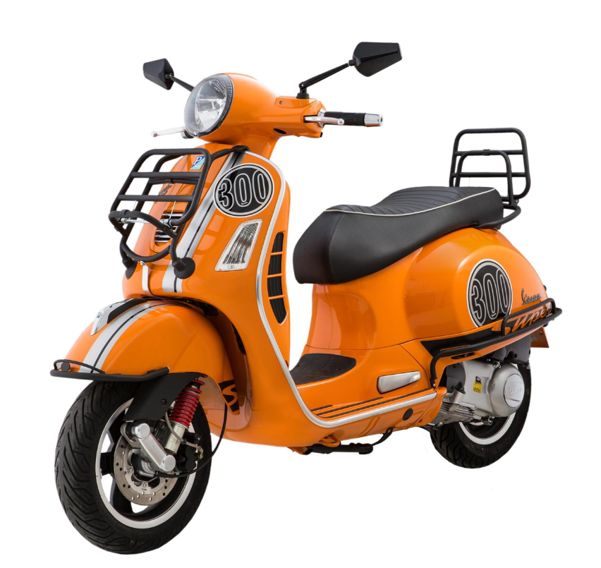 Arceau de protection latéral arrière pour Vespa GTS /GTS Super /GTV, 125-300ccm, noir mat