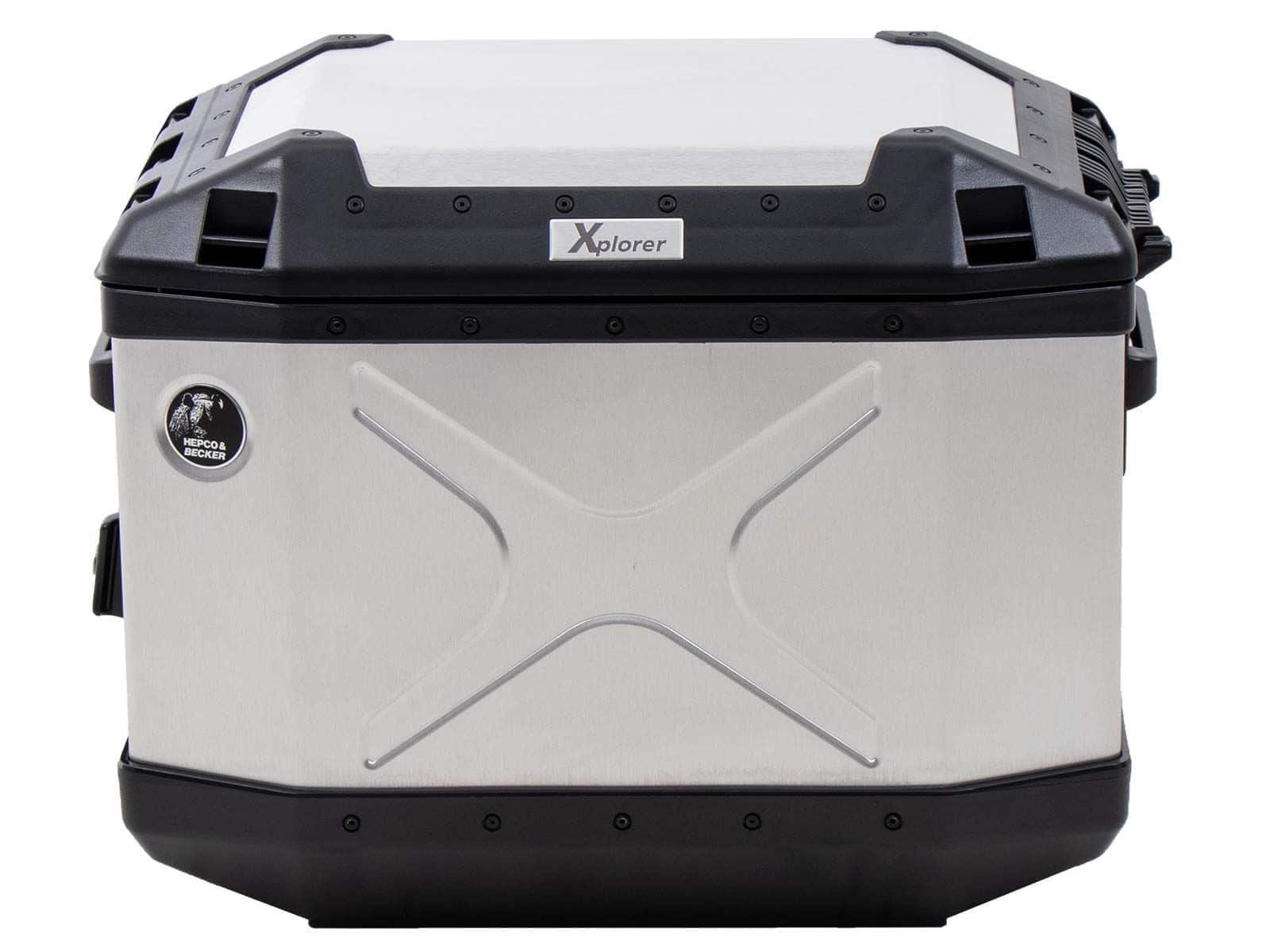 Valises latérales Alu Xplorer 37 Cutout (évidées pour le pot d'échappement) droit argenté Hepco & Becker