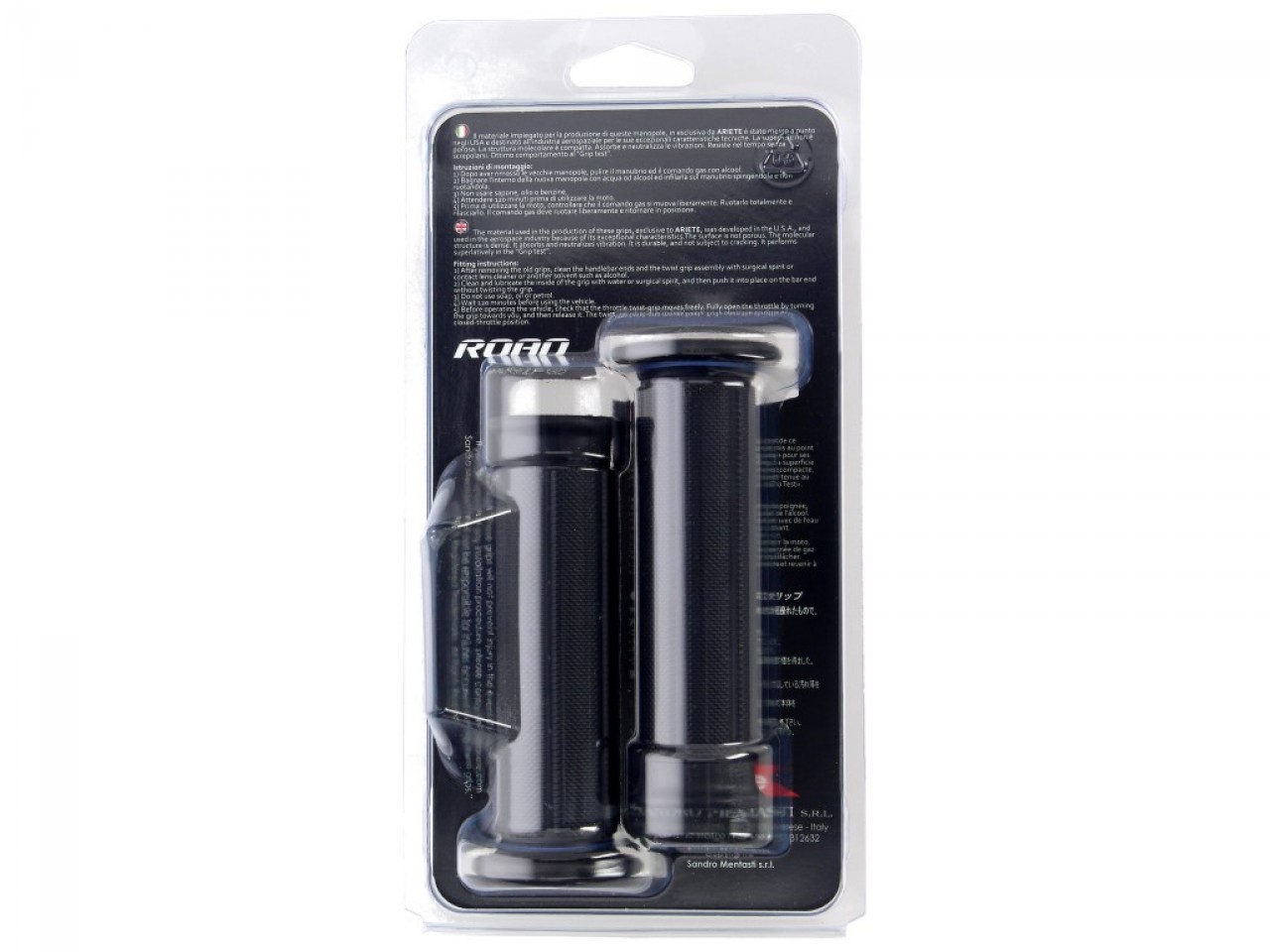 ariete Jeu de poignées en caoutchouc ouvert, Ø 22,00/24,00 mm, longueur : 120 mm, noir, Super Soft