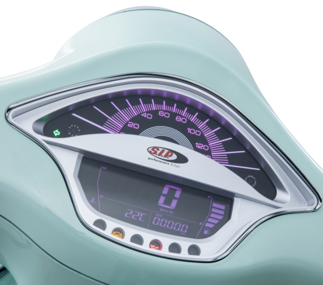 Compte-tours/tachymètre pour Vespa Primavera/Sprint 50-150ccm 2T/4T AC, argenté