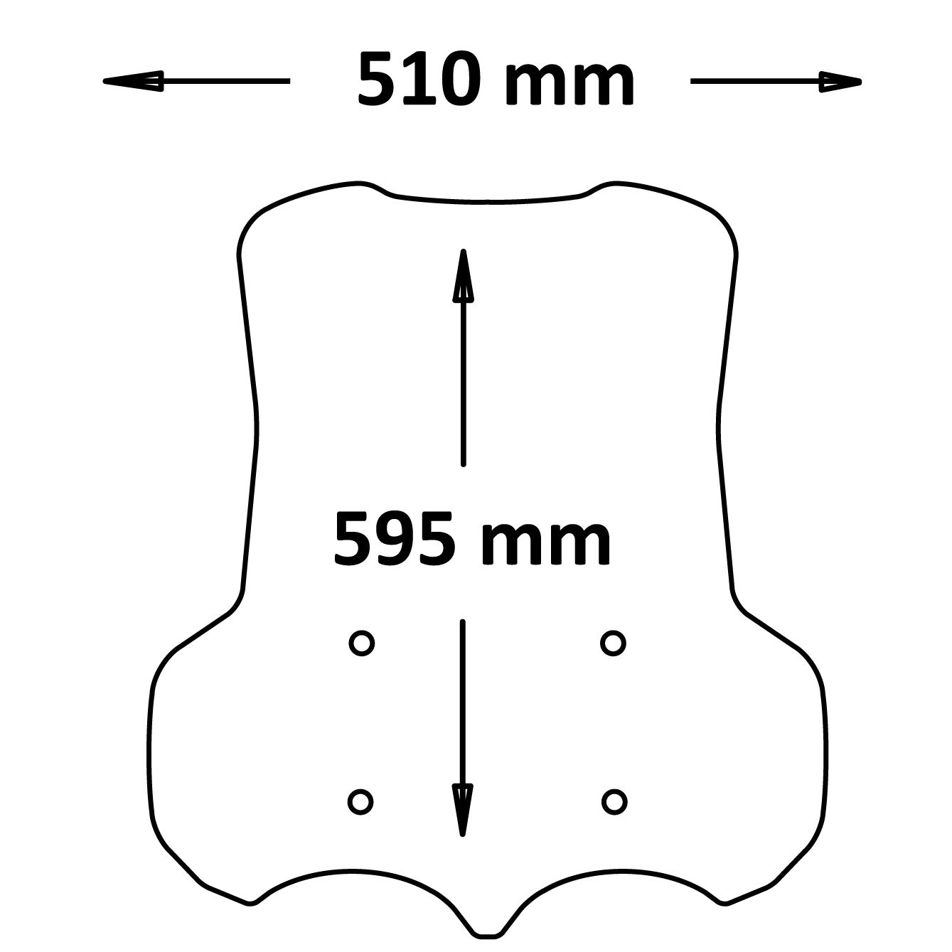 Pare-brise - hauteur 595 mm pour Moto Guzzi V 85 TT (19-23)