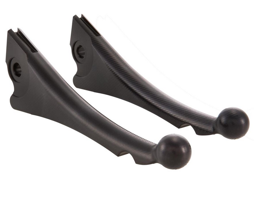 Kit levier de frein sport ZELIONI Shorty 3D pour Vespa, droite et gauche, anodisé noir