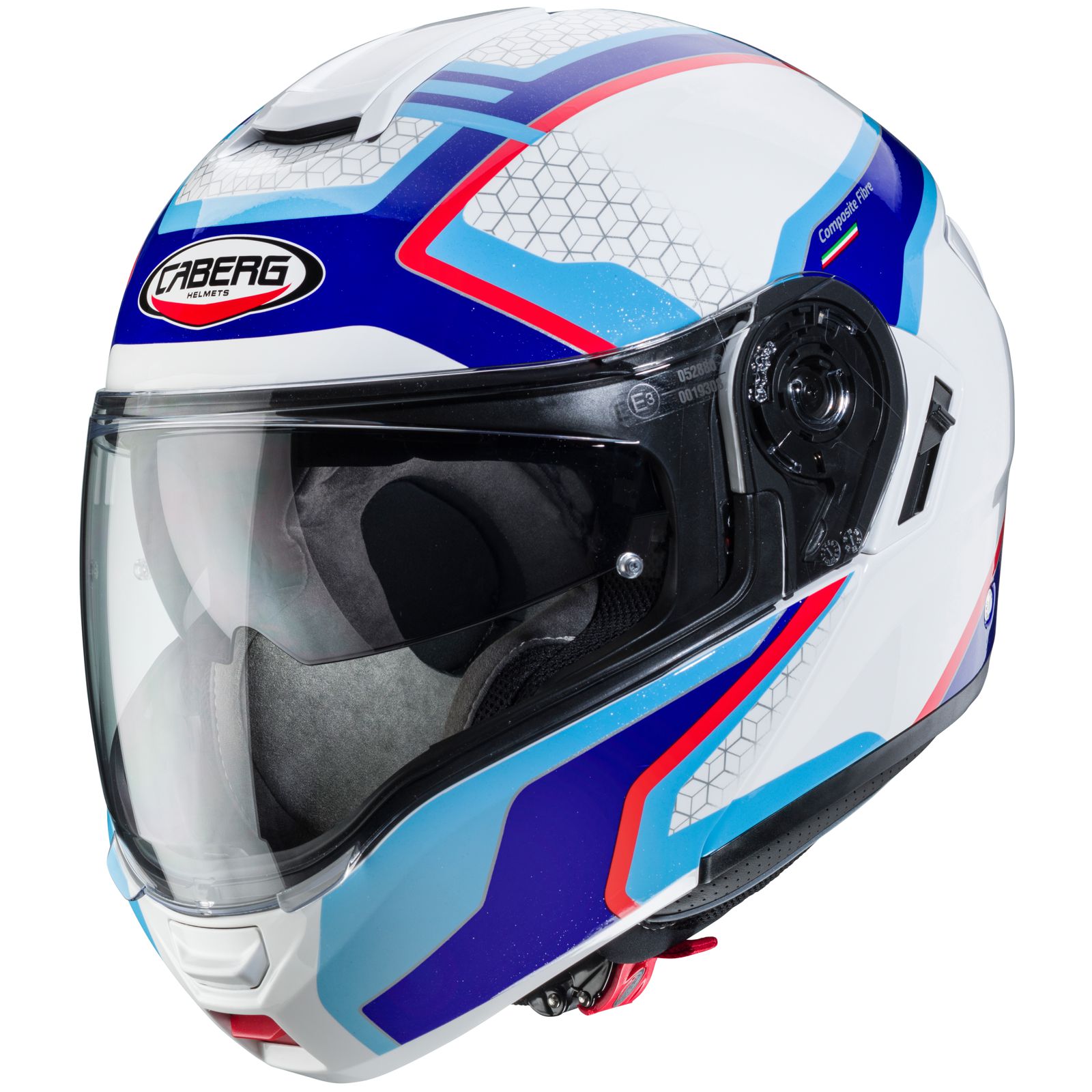 Caberg casque Levo Sonar, blanc/bleu-rouge