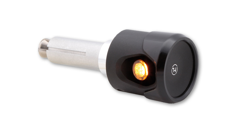 HIGHSIDER pro Akron-Flash LED Clignotant de guidon/feu de position noir/orange 2en1, homologué E (la paire)
