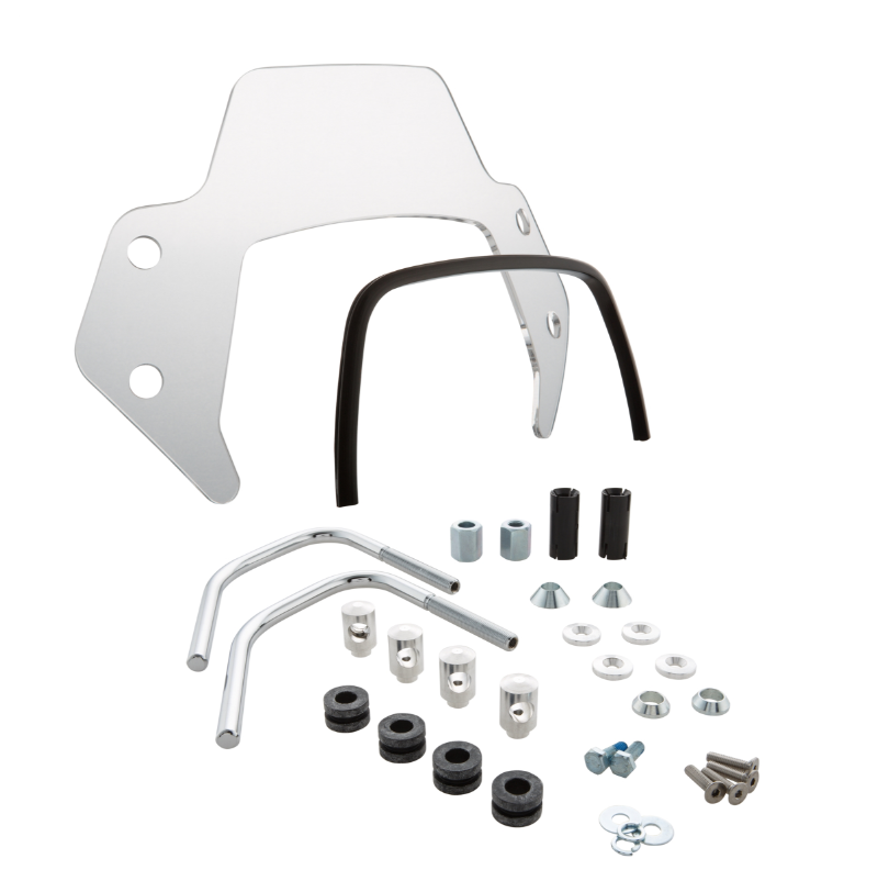 Flyscreen pour Vespa Sprint 50-150ccm 2T/4T, support argenté, clair