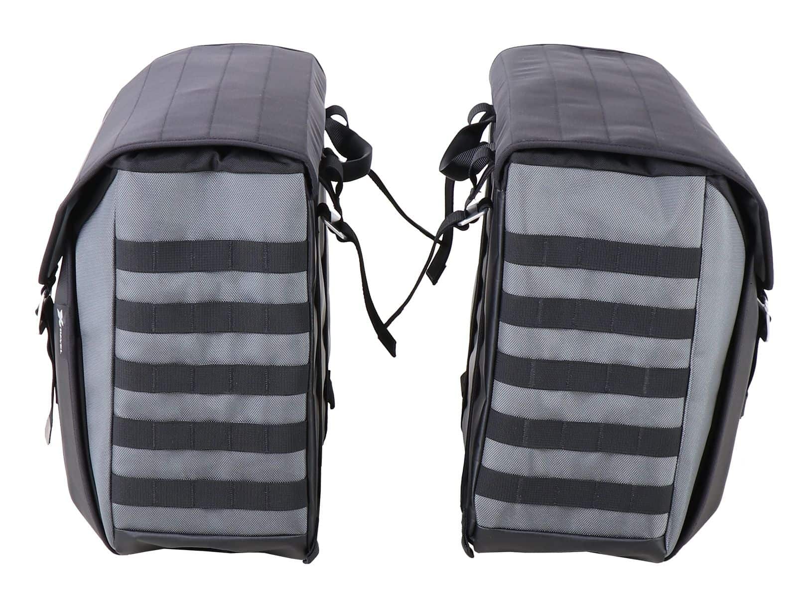 Kit de sacoches latérales Xtravel Basic y compris 2x plaque d'adaptation universelle pour les supports de sacoches latérales tubulaires