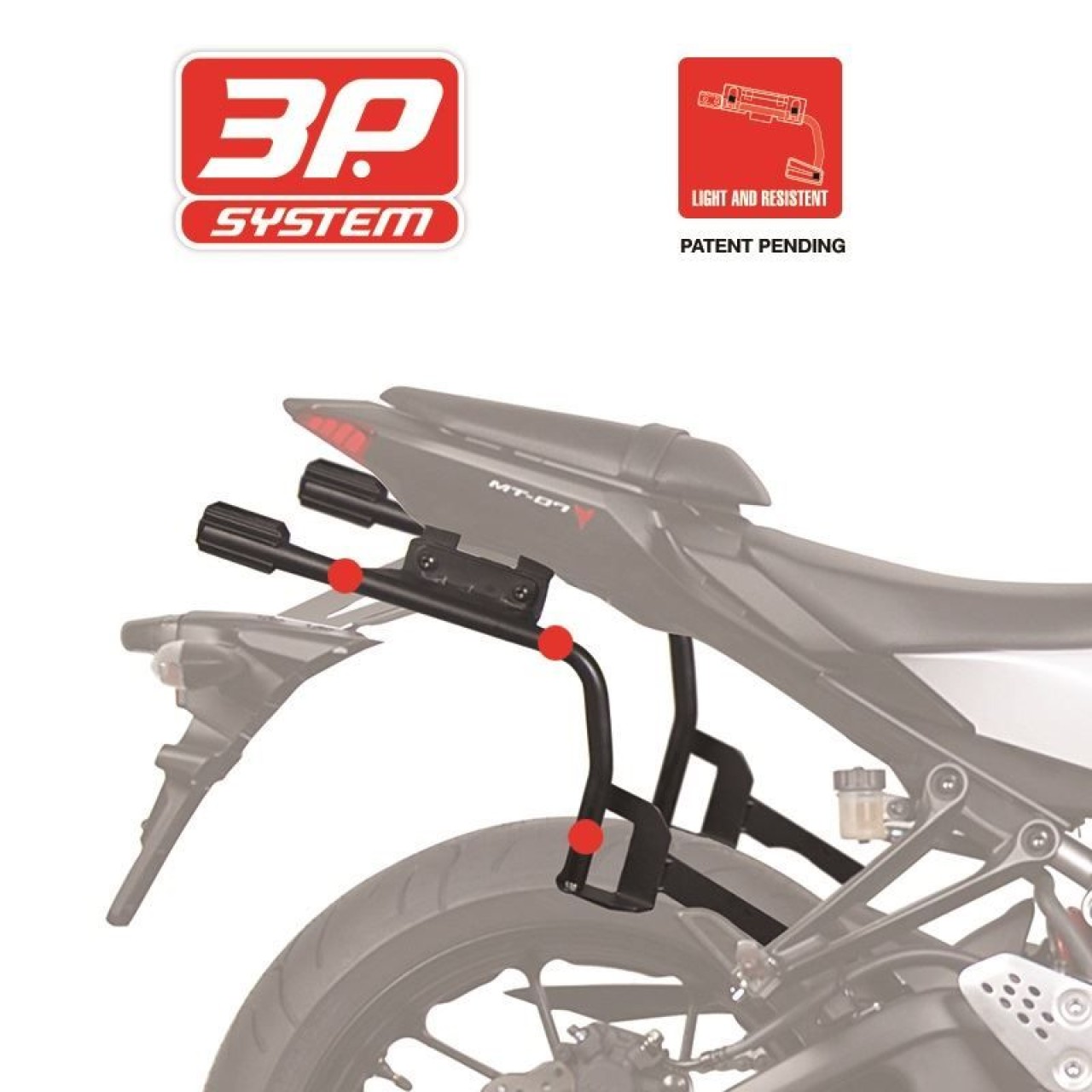 Support de valises latérales Shad « 3P System », peint en noir, pour Honda CB / CBR 650 R (19-20)