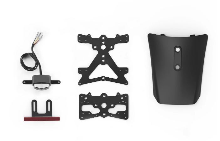 Support de plaque d'immatriculation feu arrière RIZOMA pour Vespa GTS/GTS Super/GTV 125-300ccm (`23-), noir